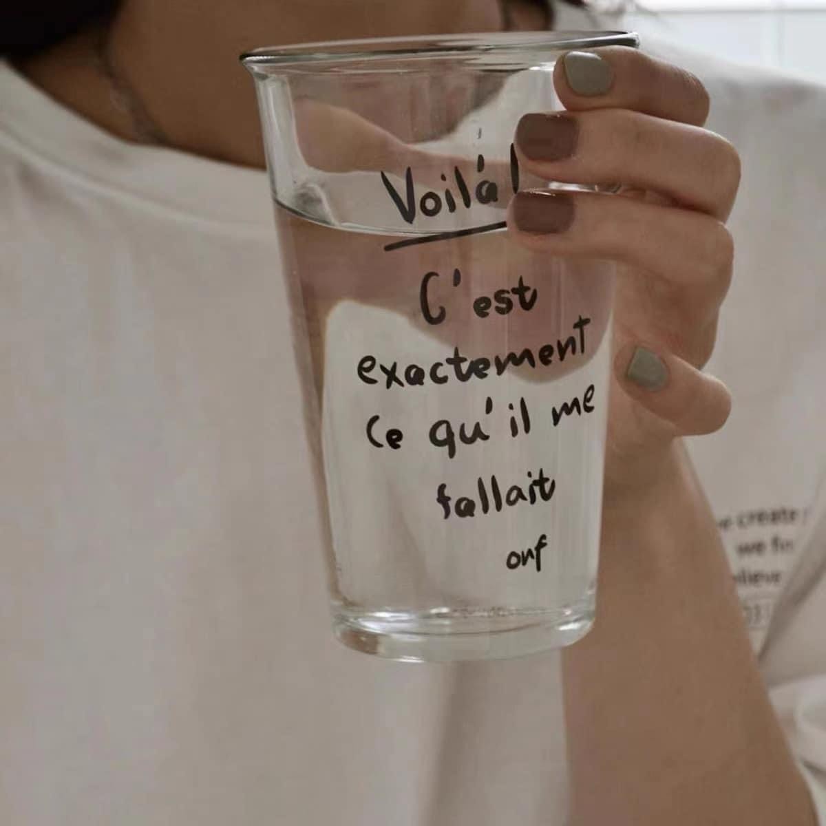 加購即免運！享受生活voila法文字母玻璃杯