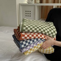 復古棋盤格紋毛巾/浴巾