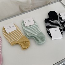小清新簡約條紋船型襪